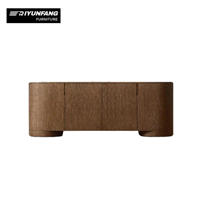 Modern Solid Wood 4-Door Sideboard Cabinet