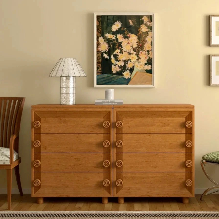Modern Solid Wood Storage Cabinet Sideboard With Drawers