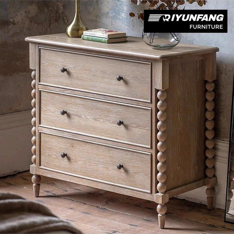 French Retro Solid Wood Drawer Cabinet Antique Storage