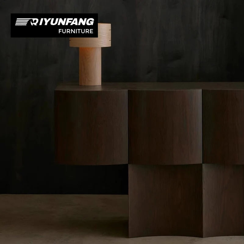 Modern Wood Sideboard Wall-Mounted Storage Cabinet with Shelving
