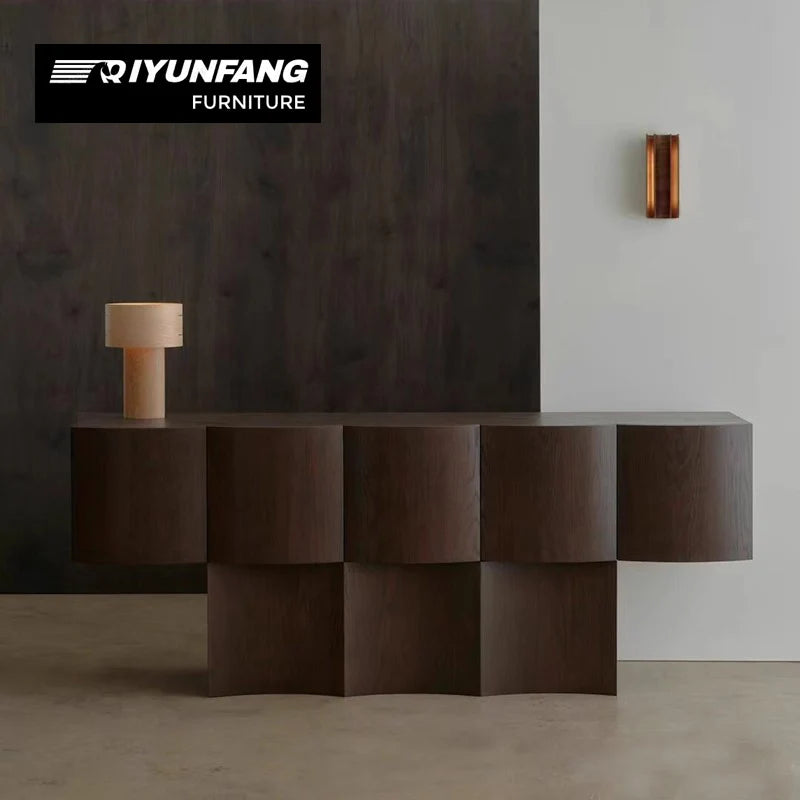 Modern Wood Sideboard Wall-Mounted Storage Cabinet with Shelving