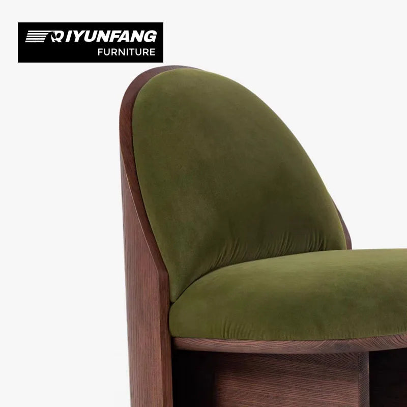 Modern Solid Wood Lounge Chair and Footrest Set