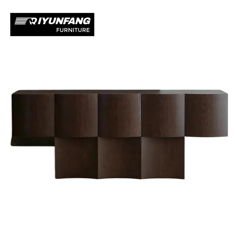 Modern Wood Sideboard Wall-Mounted Storage Cabinet with Shelving