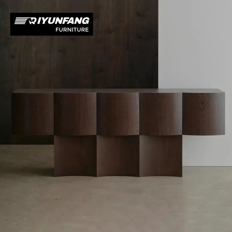 Modern Wood Sideboard Wall-Mounted Storage Cabinet with Shelving