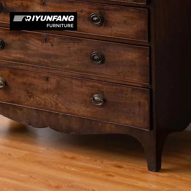 Traditional Retro Wooden Chest of Drawers 4 Drawer Storage Cabinet 115cm