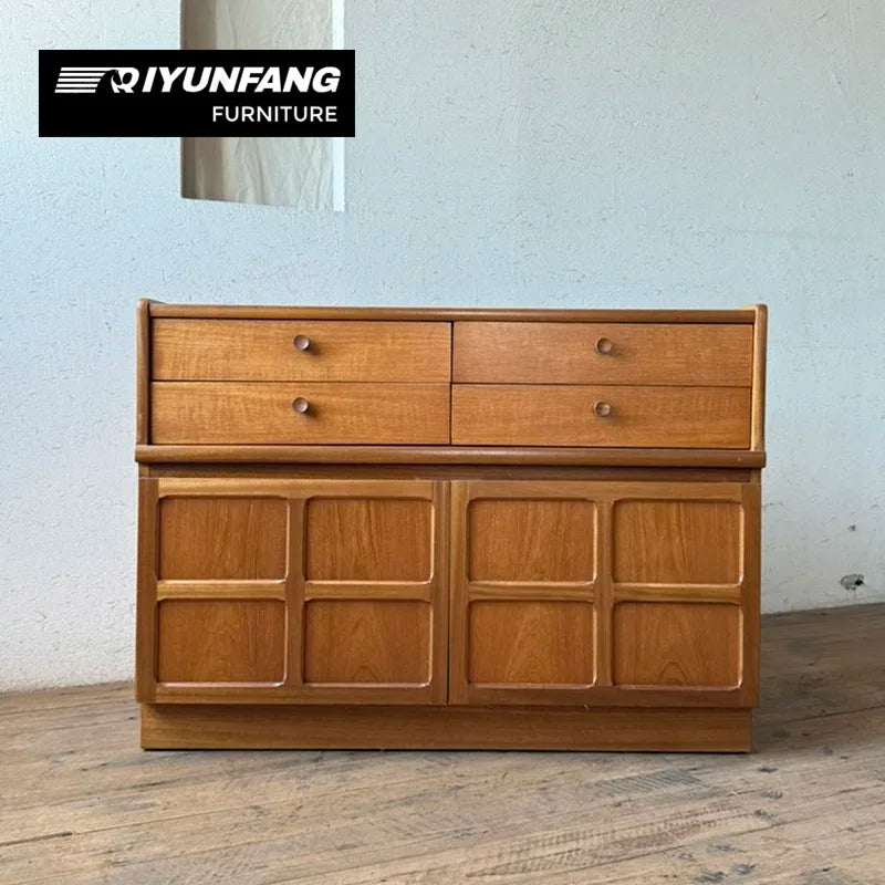 Solid Oak Wood Cabinet 4 Drawer Antique Modern 102cm