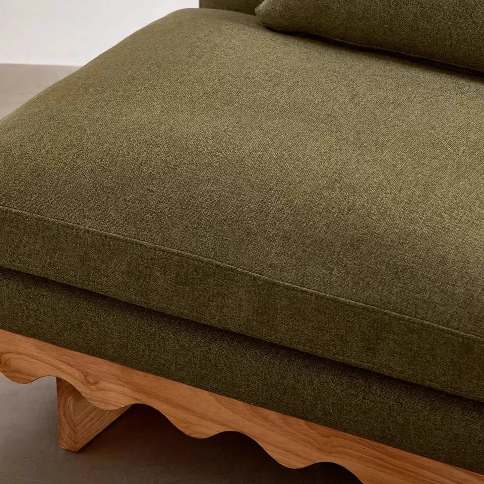 Modern Solid Wood Sectional Sofa Fabric Upholstered Custom