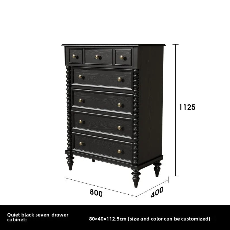 Modern European Dresser Solid White Ash Wood 7 Drawers