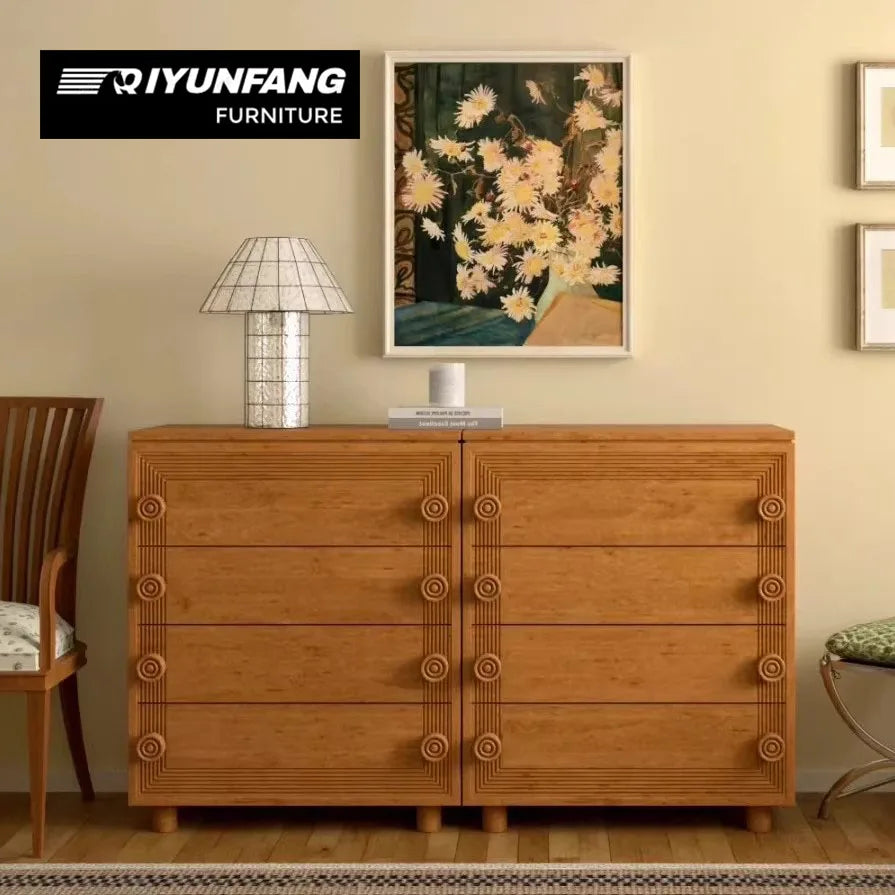 Modern Solid Wood Storage Cabinet Sideboard With Drawers