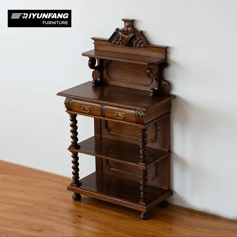 French Roman Traditional Solid Wood Antique Sideboard Display Cabinet