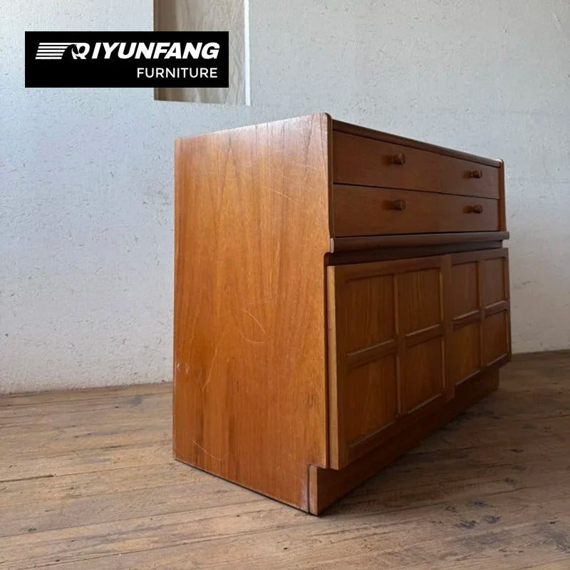 Solid Oak Wood Cabinet 4 Drawer Antique Modern 102cm