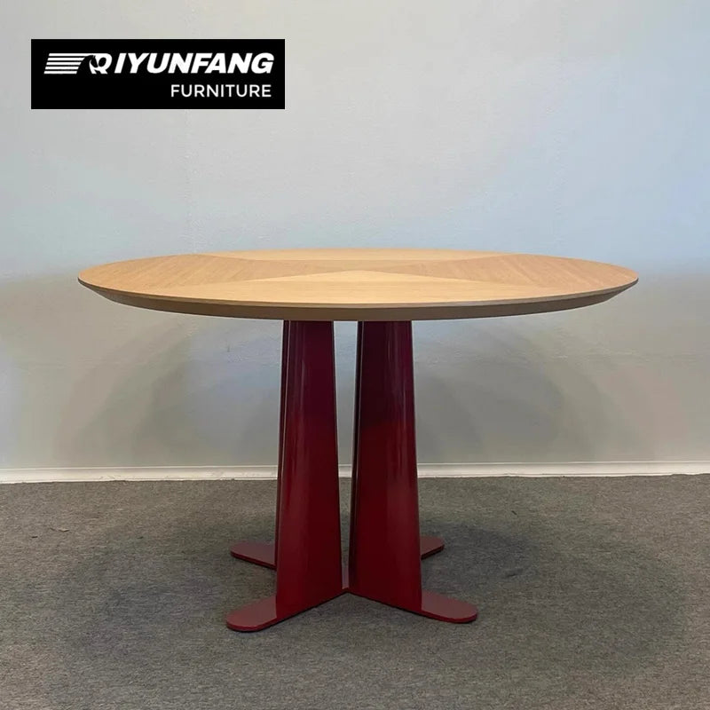 A-FD48 Minimalist French Round Dining Table Wooden Creative Design