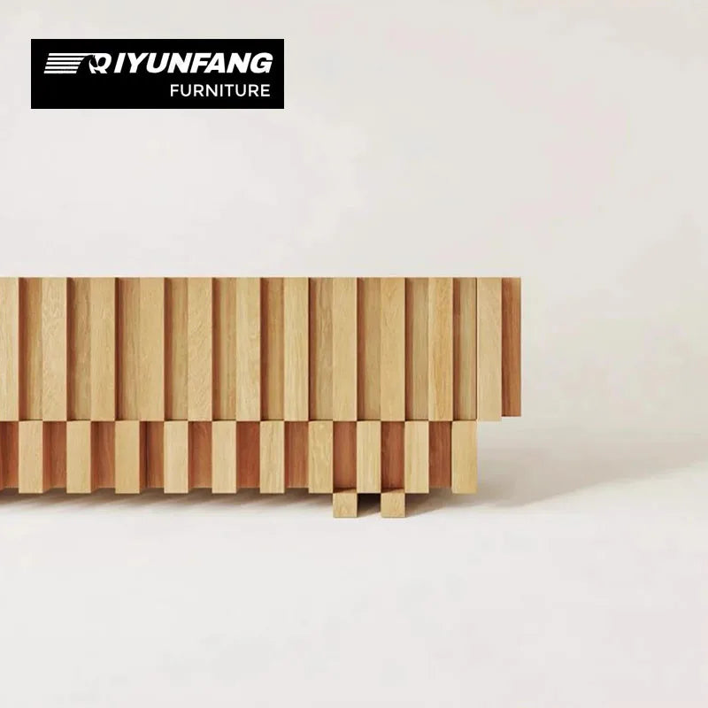 Modern Solid Ash Wood TV Cabinet 4 Drawer Minimalist Storage