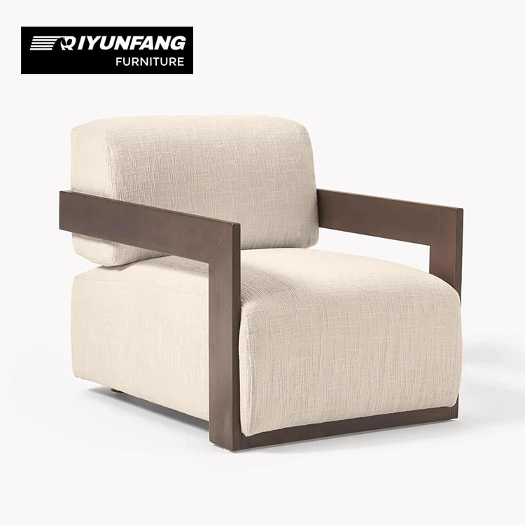 Modern Sculptural Wooden Leisure Chair Solid Timber Frame