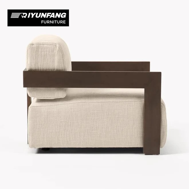 Modern Sculptural Wooden Leisure Chair Solid Timber Frame