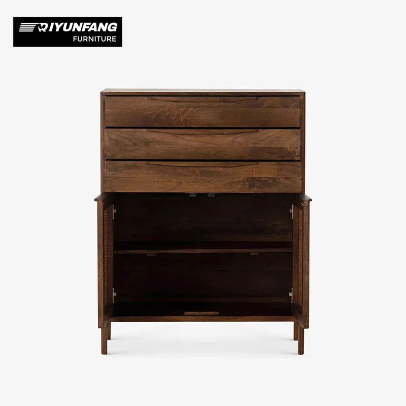Nordic Extendable Solid Wood Storage Cabinet 3 Drawers