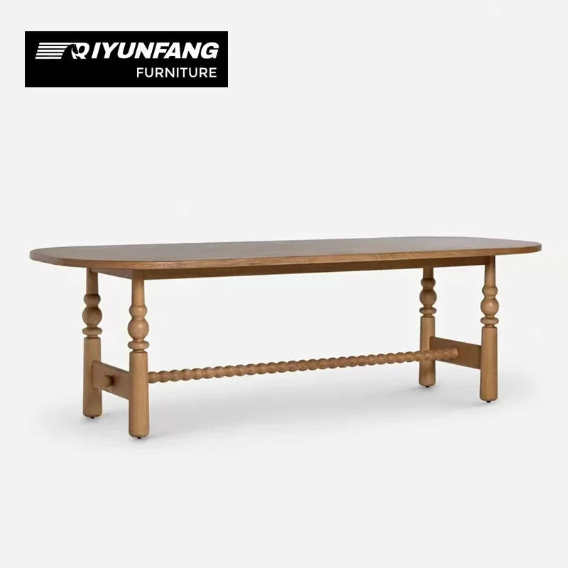 Minimalist Oval Solid Wood Dining Table