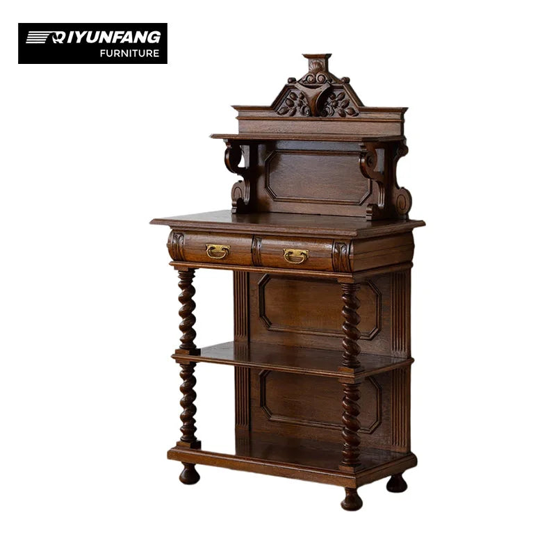 French Roman Traditional Solid Wood Antique Sideboard Display Cabinet