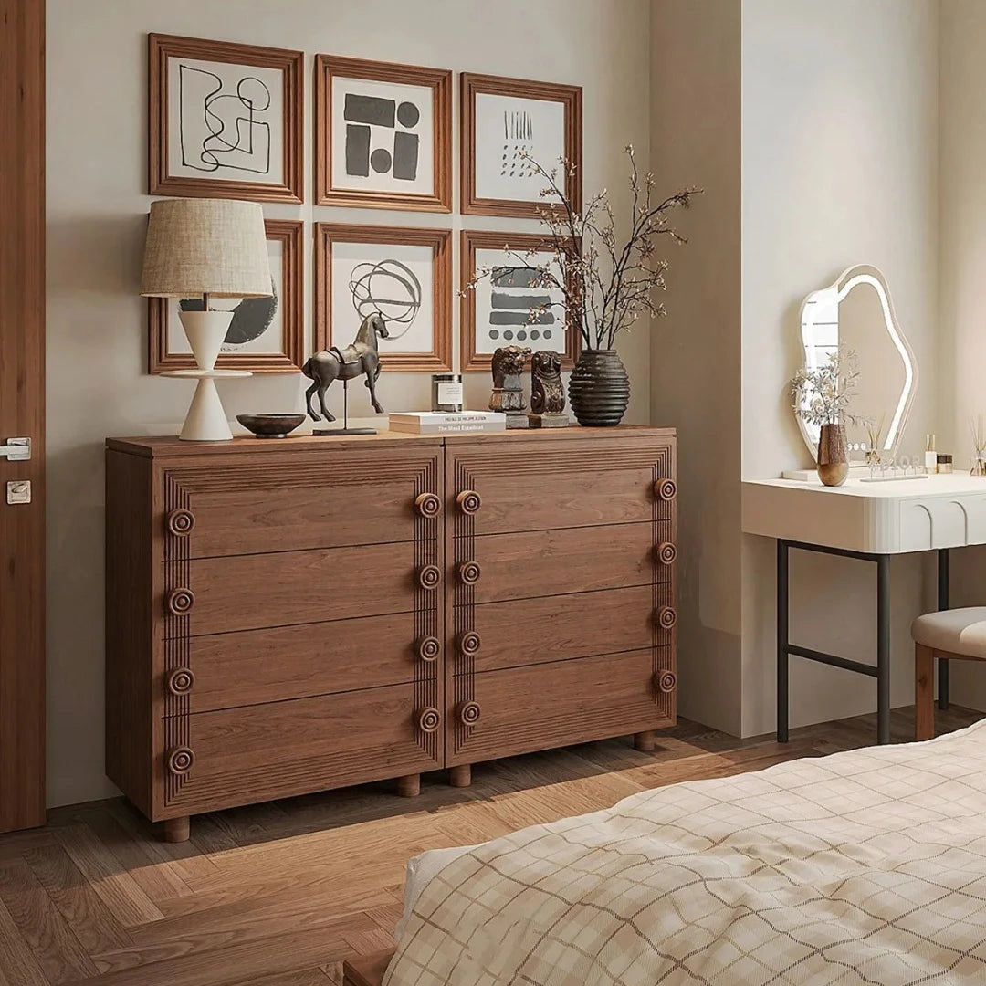 Modern Solid Wood Storage Cabinet Sideboard With Drawers