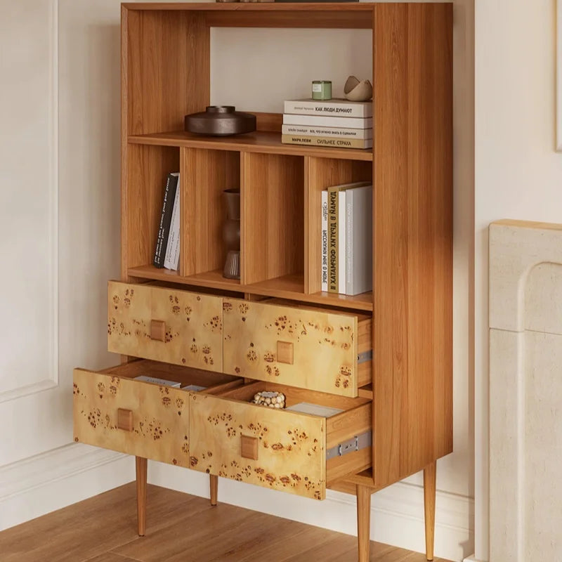 Wabi-Sabi Solid Wood Sideboard 4 Drawer 4 Shelf Minimalist Storage