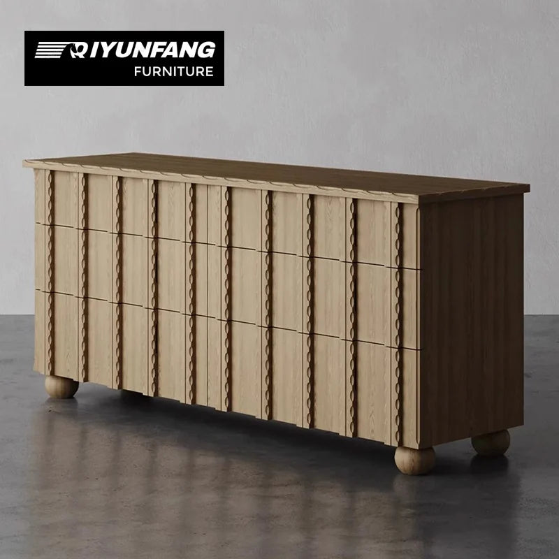 Solid Wood Storage Cabinet Modern Luxury Design Adjustable 6 Lockers