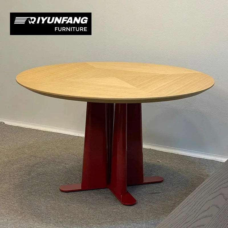 A-FD48 Minimalist French Round Dining Table Wooden Creative Design