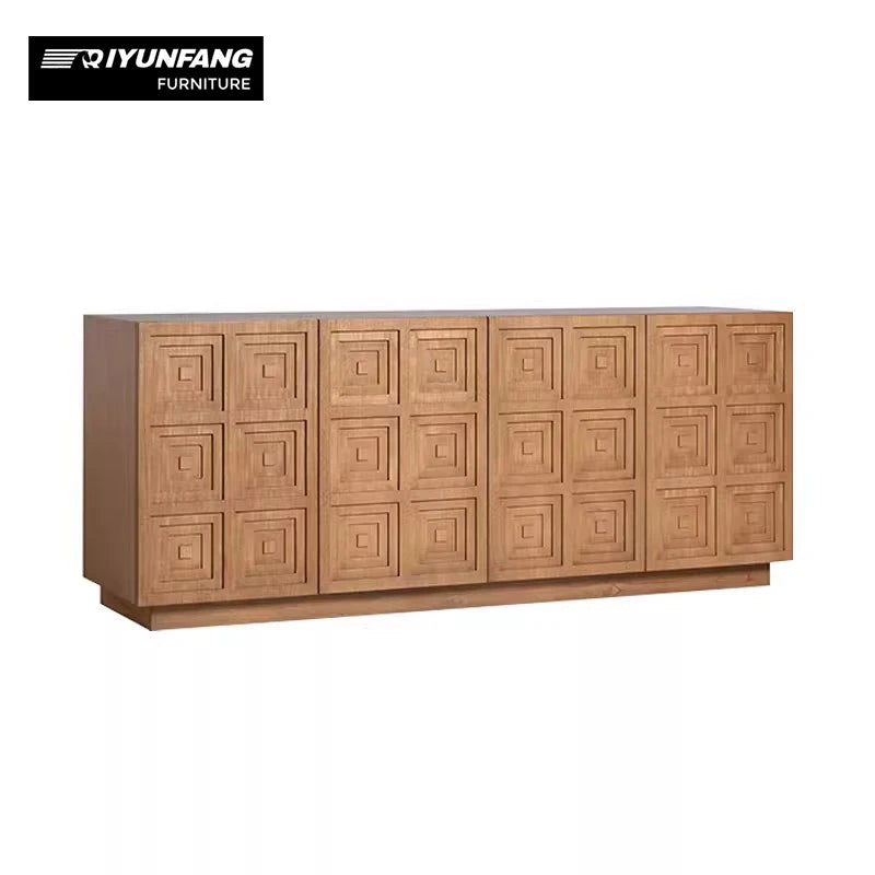 Modern Solid Wood Sideboard Sculptural Storage Cabinet