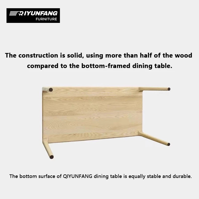 Modern Solid Wood Rectangular Dining Table Japanese Minimalist Design