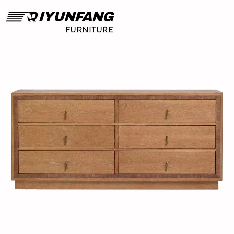 QYF-05 Six Drawer Solid Wood Sideboard Cabinet 165cm