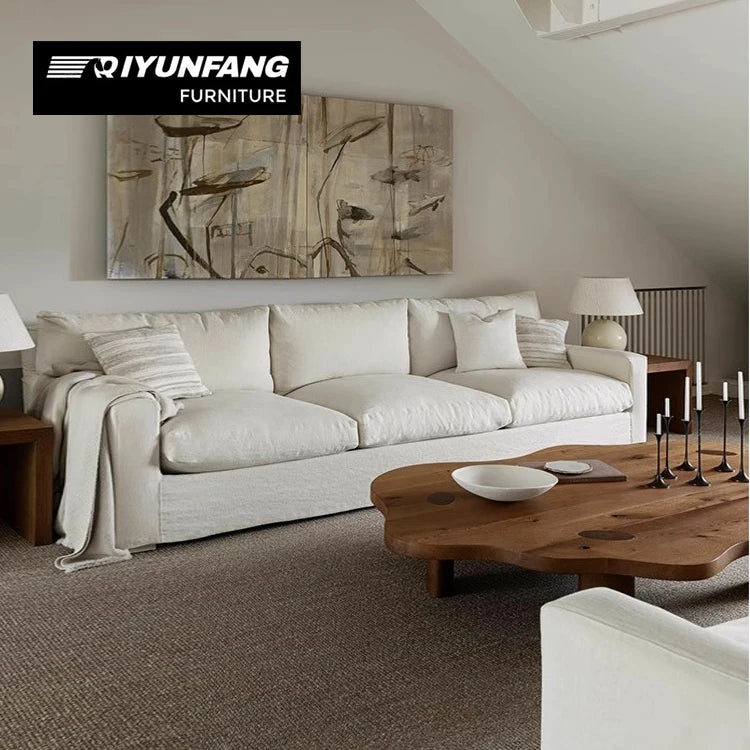 Modern Retro Solid Wood Coffee Table Irregular Shape