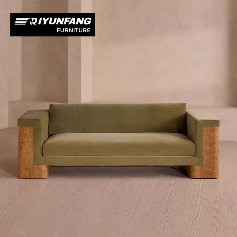 Modern Velvet Upholstered Sofa With Solid Wood Frame