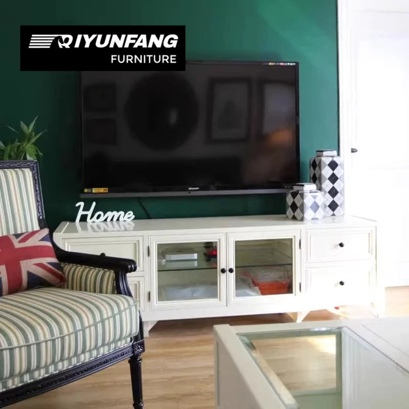Retro Walnut Wall Mounted TV Cabinet Storage Unit