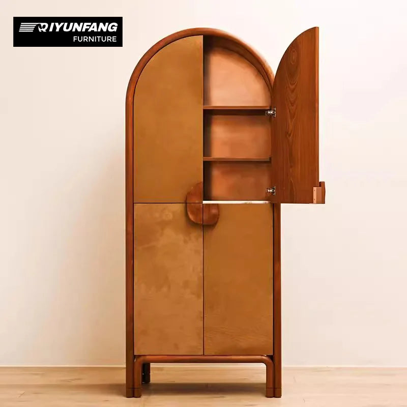 Modern Solid Wood Arched Sideboard Cabinet 97cm