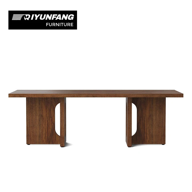Modern Square Solid Wood Dining Table with Stone Top