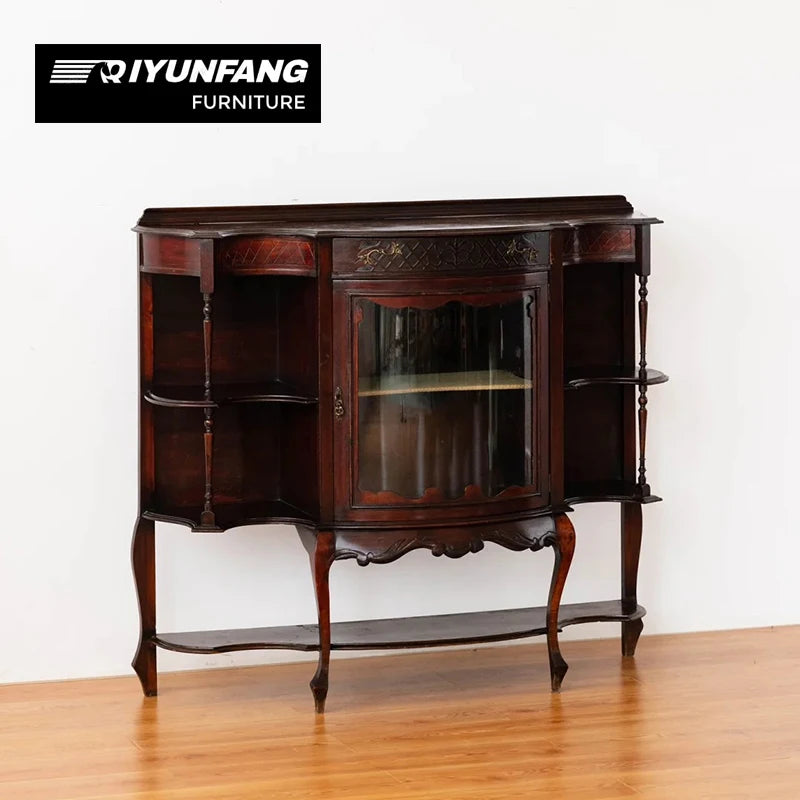 Vintage Solid Wood Living Room Cabinet Midcentury Brown 123cm