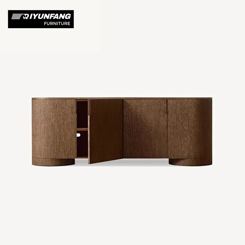 Modern Solid Wood 4-Door Sideboard Cabinet
