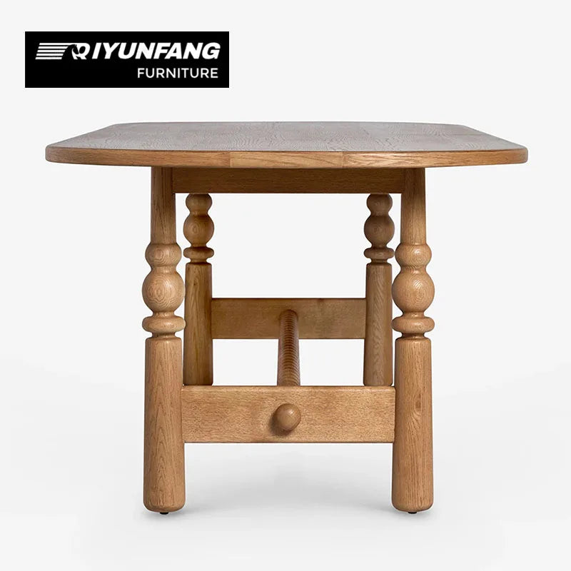 Minimalist Oval Solid Wood Dining Table