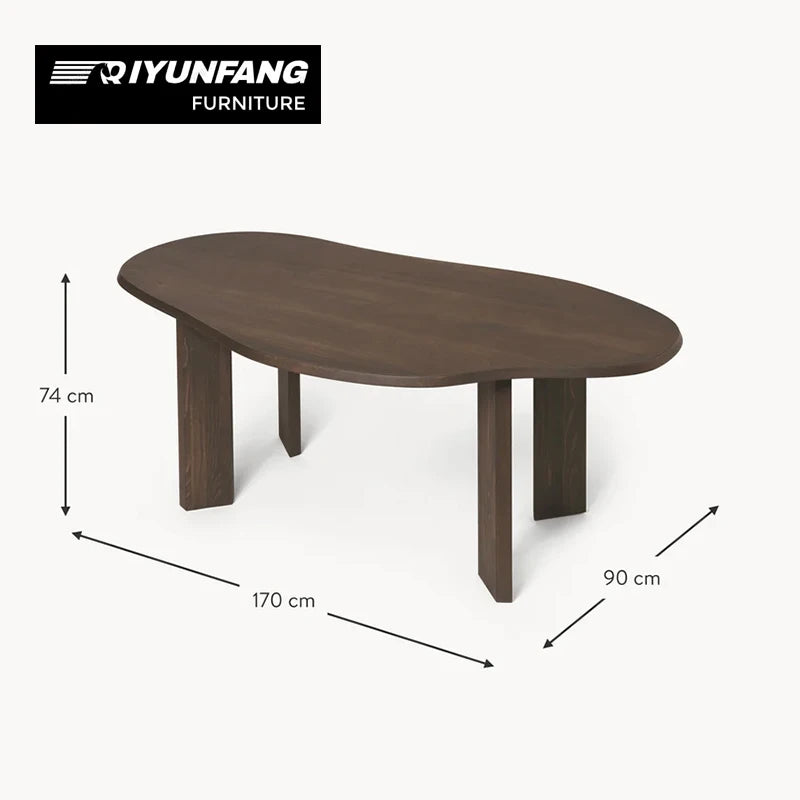 QYF-75 Modern Oval Solid Oak Dining Table 170cm