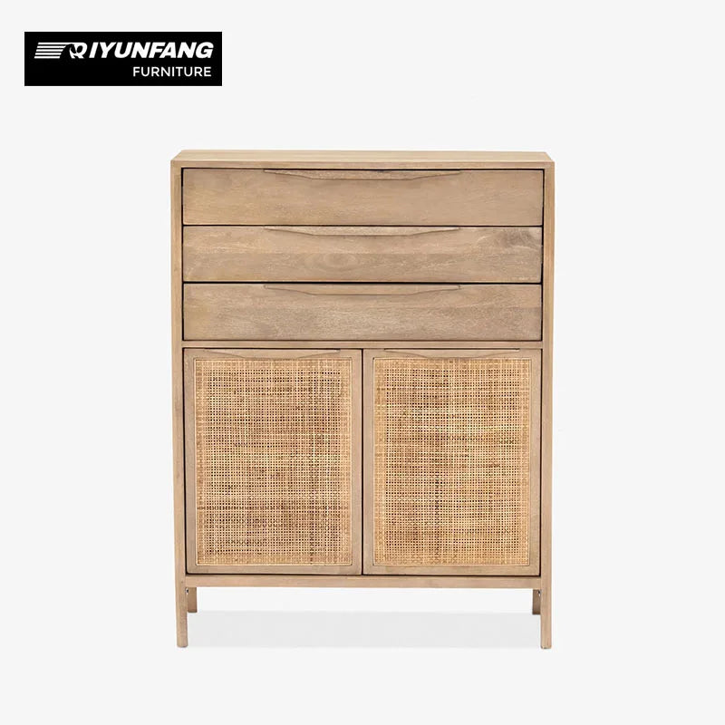 Nordic Extendable Solid Wood Storage Cabinet 3 Drawers