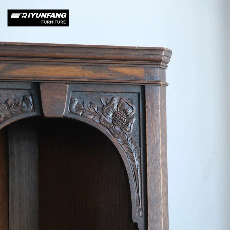 Solid Wood Triangle Corner Cabinet Vintage Retro Sideboard 175cm