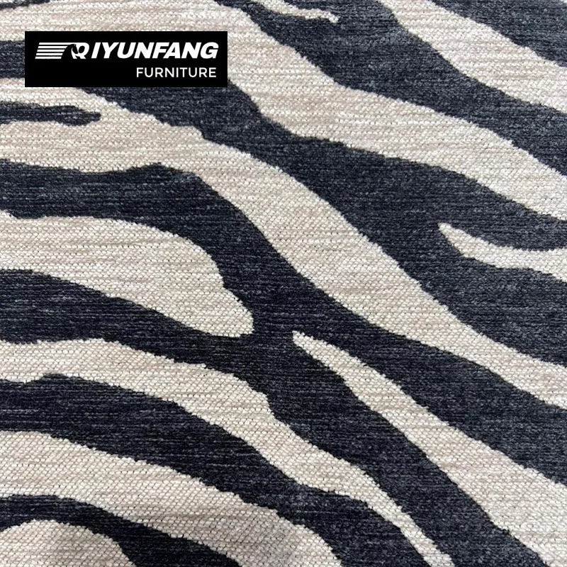Zebra Print Fabric Upholstered Sofa Mid-Century Style Living Room