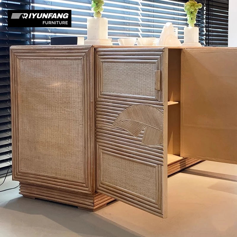 Wabi-Sabi Vine Weave Solid Wood Sideboard 200cm Wood