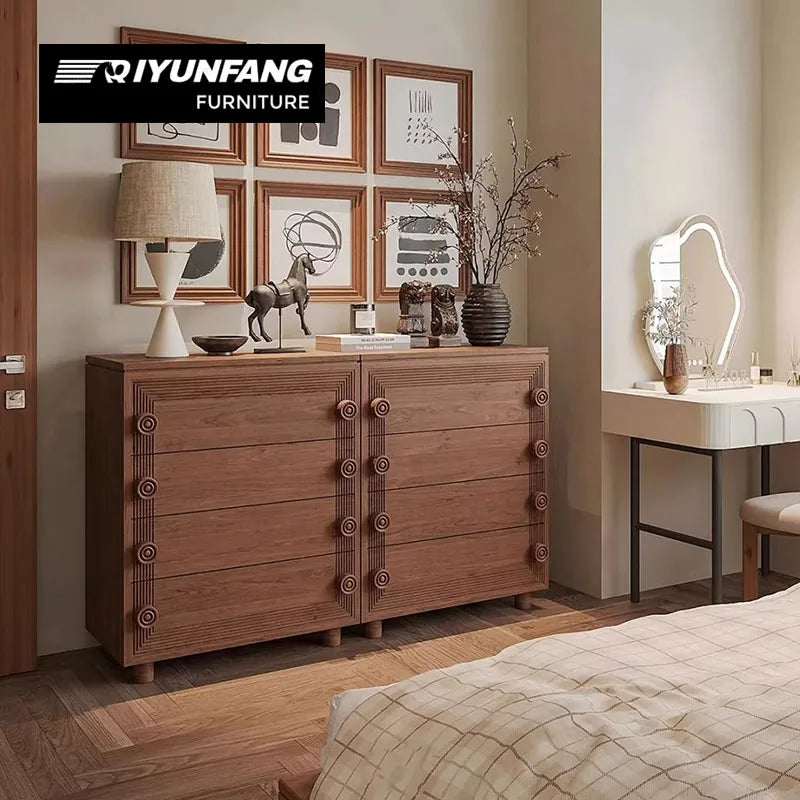 Modern Solid Wood Storage Cabinet Sideboard With Drawers