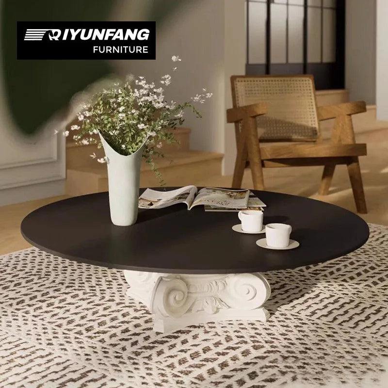 Modern Round Glass and Wood Coffee Table 100cm White