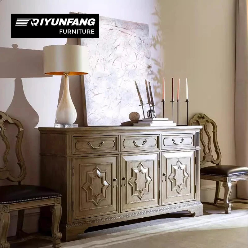 Modern Retro Wall-Mounted Solid Wood Sideboard Cabinet Console 170cm