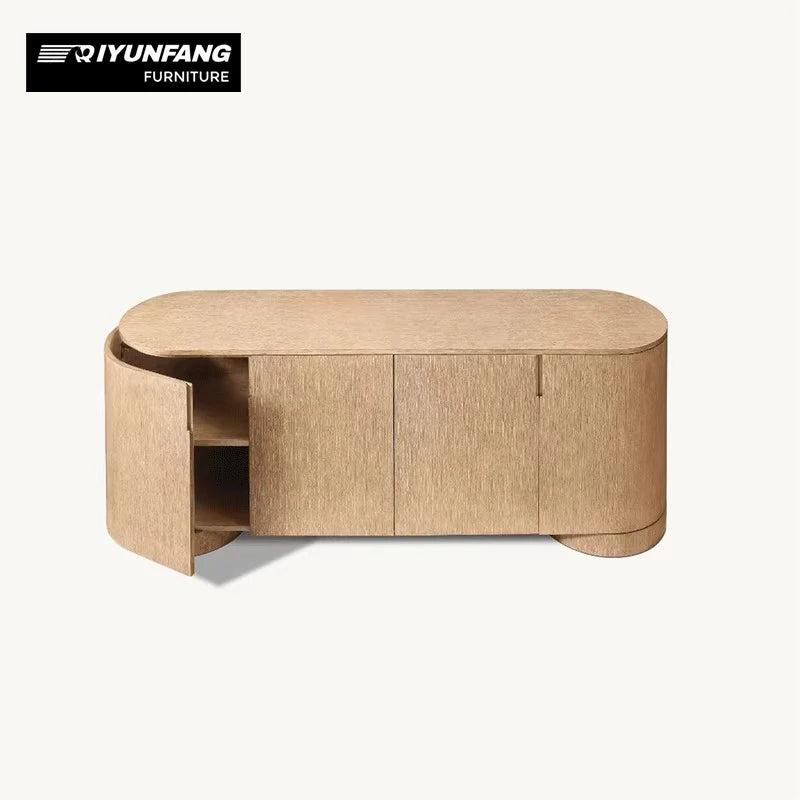Modern Solid Wood 4-Door Sideboard Cabinet