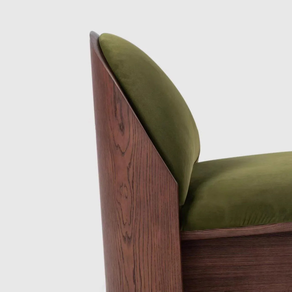 Modern Solid Wood Lounge Chair and Footrest Set