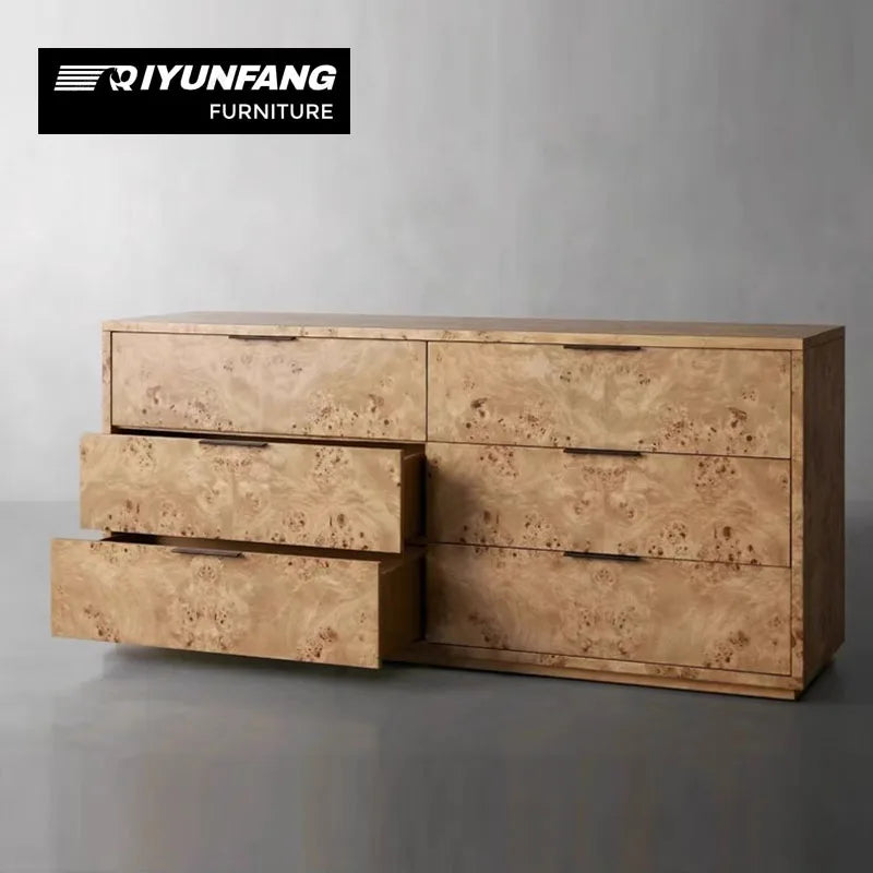 Modern Solid Wood Six-Drawer Chest of Drawers Minimalist Design