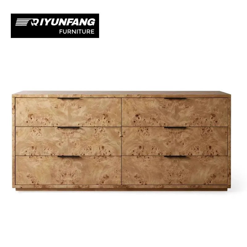 Modern Solid Wood Six-Drawer Chest of Drawers Minimalist Design