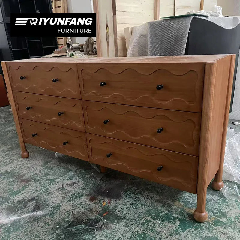 Modern Solid Wood Storage Cabinet Retro-Modern 160cm Wide